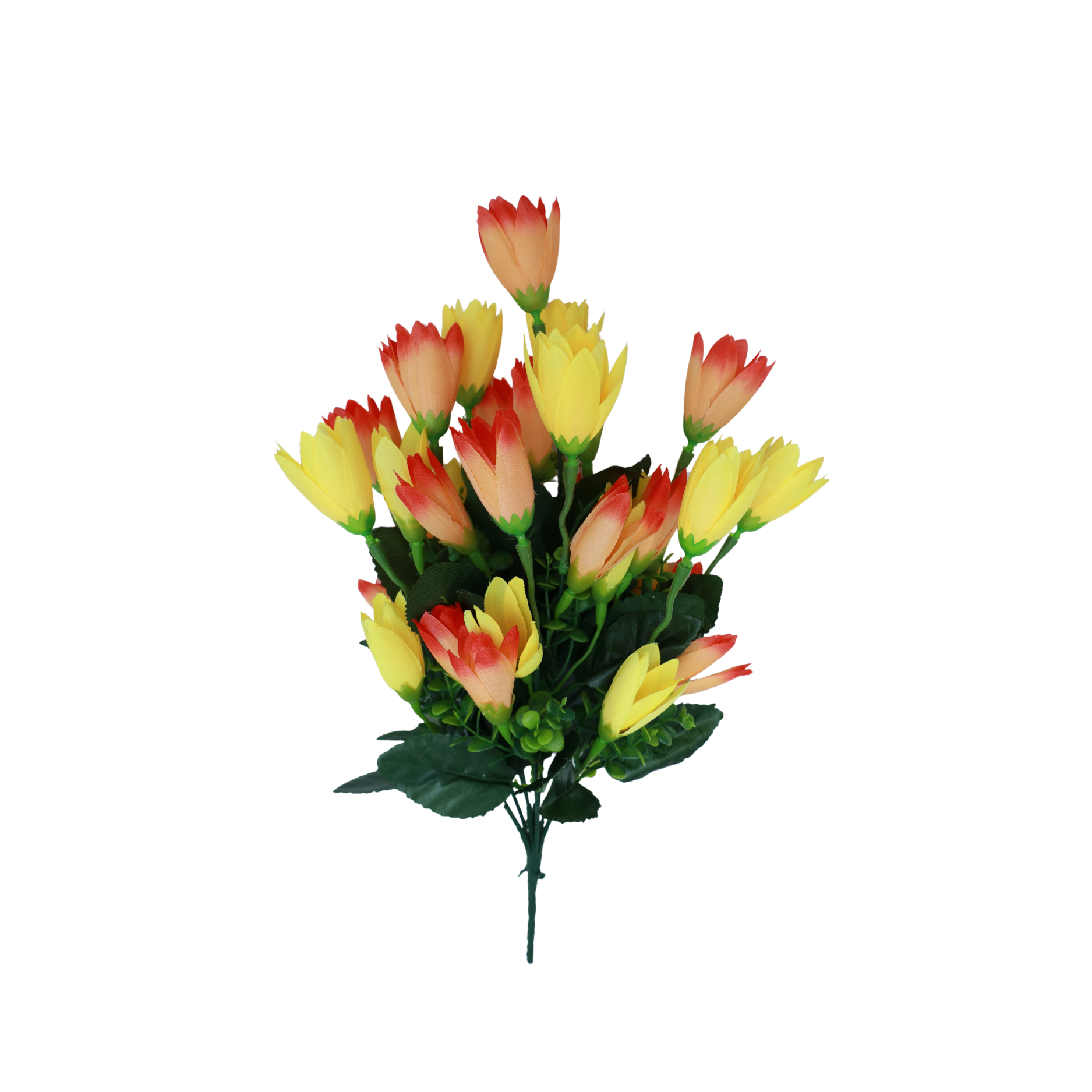 Artificial Chrysanthemum Flower Bunches | Realistic Faux Silk  Flowers with Green Leaves | Decorative Flower Bunch for Home, Office, Wedding & Vase Décor